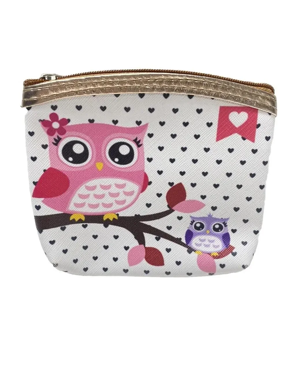 Owl Coin Wallet Compact Stylish Everyday Change Purse Zipper Pouch New